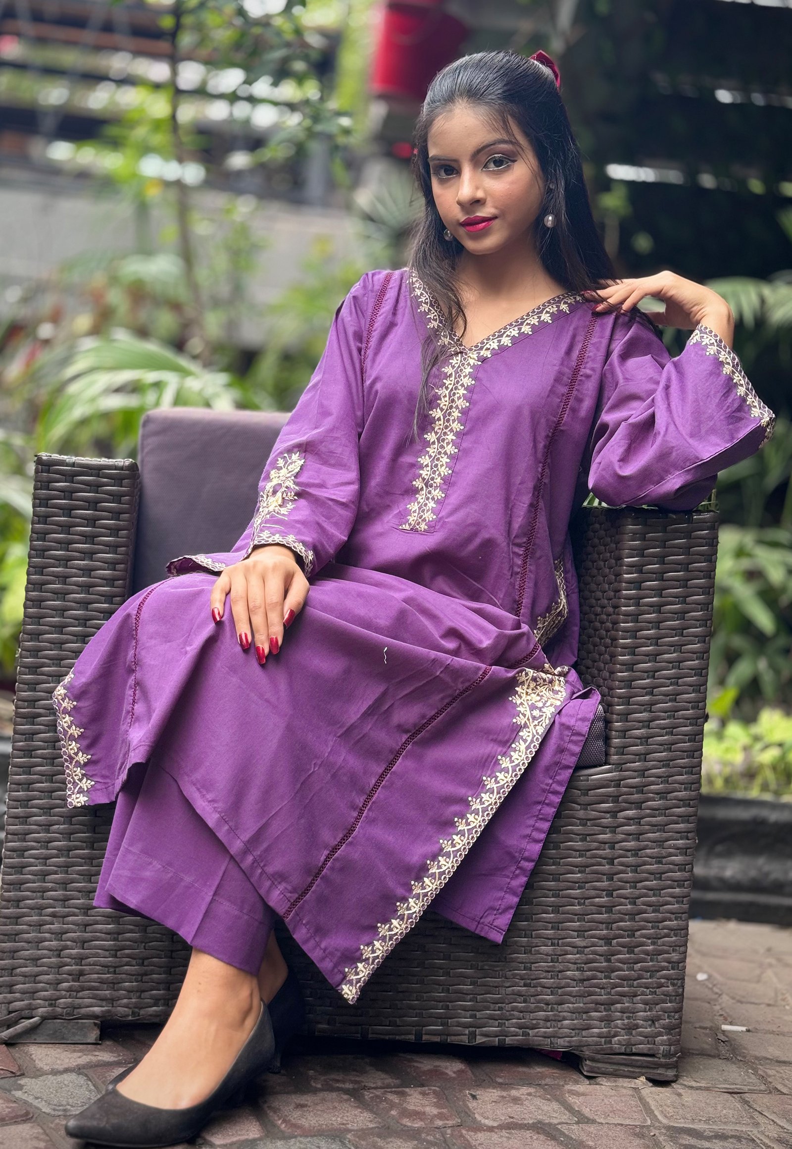 KASHMIRI POCKET SUIT PURPLE